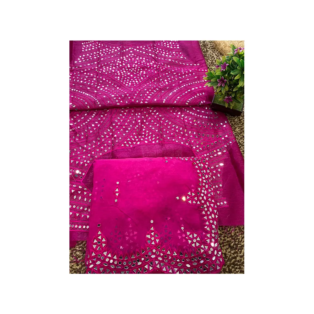 Pallu Saree ชุดเสื้อทำงานปักลาย,เสื้อทันสมัยเหมาะกับเสื้อบางลอรีผ้าไหมด้านหน้าและด้านหลังทำงานได้ทั้งสองด้านพร้อมแขนเสื้อ