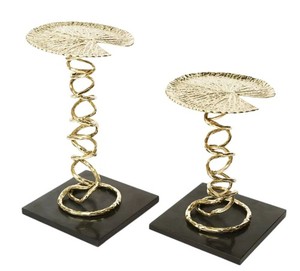 Bougeoir en métal merveilleux, idéal pour la décoration intérieure festive, support de bougie chauffe-plat en aluminium à finition plaquée - Product Image 4