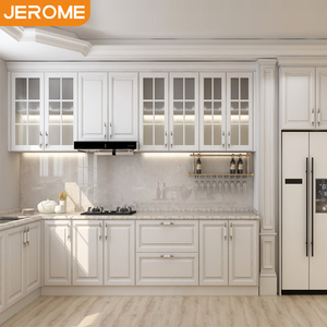 Conjunto de muebles de <span class=keywords><strong>armario</strong></span> de gabinetes RTA de diseño personalizado de gama alta Armarios de cocina de madera maciza blanca de estilo Rural francés - Product Image 1