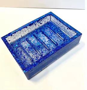 Jabonera de resina epoxi con drenaje Elegante jabonera hecha a mano para baño Ducha y uso en la cocina - Product Image 6