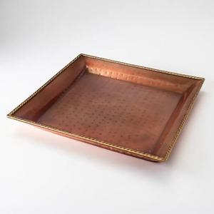 Excelente bandeja de plato de servicio de cobre de diseñador personalizado Bandeja de cobre de Diseño Artesanal real - Product Image 3