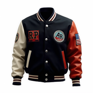 Chaqueta Bomber de Cuero con Mangas de Camuflaje Recubiertas, Diseño Personalizado, Unisex, Primavera, Motociclista, Venta al Por Mayor, Alta Calidad, Fabricante OEM - Product Image 4