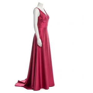 Vestido de Noche Elegante y Formal de Satén con Corte en A, de Poliéster Suave, para Mujer, para Bodas y Banquetes - Product Image 3