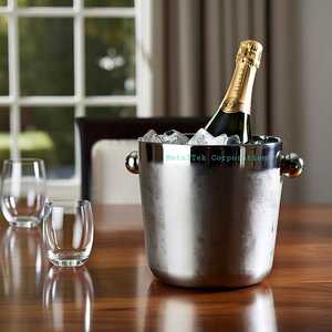 Enfriador de vino de alta calidad de una sola pared Cubo de hielo de acero inoxidable para bebidas de cerveza de champán Fabricante de bajo precio al por mayor - Product Image 2