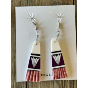 Terrs Velloceyo <b>Sterling</b> <b>Silver</b> Geometric <b>Drop</b> <b>Earrings</b> with Multi Stone Accents - Product Image 6