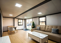 Maison préfabriquée extensible entièrement équipée, 2 à 4 chambres, salle de bain complète, design modulaire pliable pour utilisation en extérieur