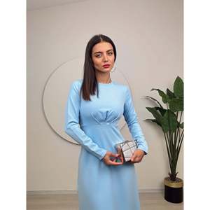 Vestido plisado de satén 1011, silueta tipo tubo cómoda con cintura natural - Product Image 1