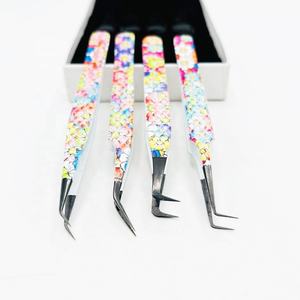 Pinzas profesionales de Extensión de pestañas de volumen de Punta puntiaguda de acero inoxidable sólido probadas a mano garantía de calidad recubiertas de papel - Product Image 5