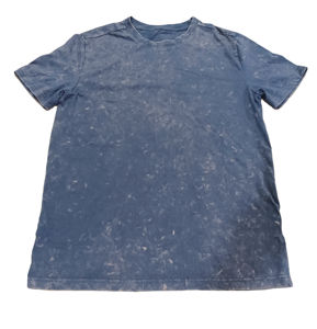 T-shirt pour homme 100% coton délavé à l'acide, décontracté, respirant, anti-froissement, anti-boulochage, tricoté, manches régulières, logo imprimé sur le devant - Product Image 4