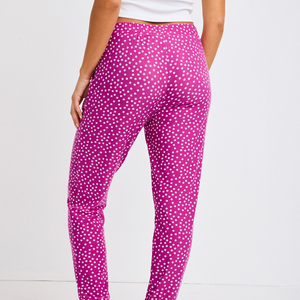 Pantalones de pijama de lunares para mujer, de algodón suave, ligeros, cómodos, con cintura elástica, para dormir, informales, para estar en casa. - Product Image 2