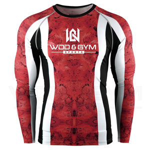 Venta caliente personalizada 100% poliéster deporte compresión camiseta ropa para correr hombres sublimado Fitness gimnasio entrenamiento camisetas - Product Image 5