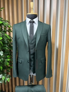 Luxury Elite Elegant High Quality <b>Viscose</b> And <b>Polyester</b> <b>Fabric</b> Men Elite Suit Wedding Groom's & Business Suit For Men - Product Image 2