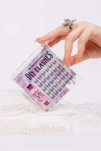 Pestañas Postizas en Racimo con Curvatura C, Hechas a Mano con Cabello Sintético Pre-encolado, 14 mm, 0.07 mm, Ultra Suaves, NBT-QC-01 (BC) - Product Image 3