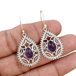<b>Earrings</b> for <b>Women</b> Dangle <b>Earrings</b> Amethyst Gemstone High Quality 925 Solid <b>Sterling</b> <b>Silver</b> Girls <b>Earrings</b> <b>Silver</b> Jewellery - Product Image 1