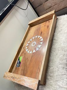 Bandeja de chocolate con plato de madera de nácar, vajilla decorativa para presentación de Iftar de Ramadán, vajilla elegante - Product Image 5