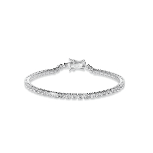 Bracelet tennis classique en or jaune 2,5 mm, serti de diamants ronds, unisexe, pour usage quotidien, en argent sterling 925, fabrication turque - Product Image 6