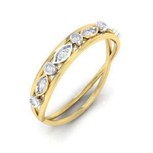 Anillo de Oro Certificado de 14Kt/18Kt con 9 Diamantes (0.07ct Peso Total) Calidad IJ-SI Oro Amarillo/Rosa/Blanco - Product Image 1