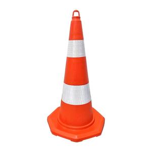 Cône de signalisation en PVC de 75 cm avec bande réfléchissante, barrière routière en PE léger pour la sécurité routière - Product Image 1