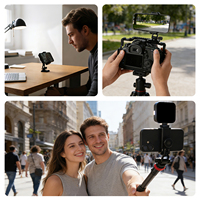 Soporte Metálico para Teléfono con Zapatas Frías y Base Arca QR, Perilla de Control 360 °   Adaptador de Trípode para Teléfono Celular para iPhone, Trípode de Escritorio