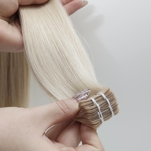 Extensiones de Cabello Adhesivas Liso Rubio Cabello Humano Doble Trama Puntas Completas Trama Única 36 Pulgadas - Product Image 3