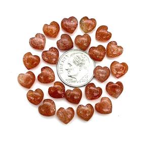 Cuentas de Piedra Preciosa de Briolette en Forma de Corazón de Piedra Solar Roja Talladas a Mano de 8 mm para Joyería - Product Image 4