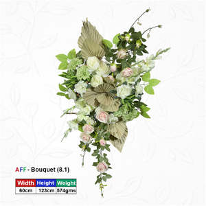 Arreglo Floral Artificial Bohemio de Salvia y Sauce Blanco para Pared de Catedral - Product Image 1