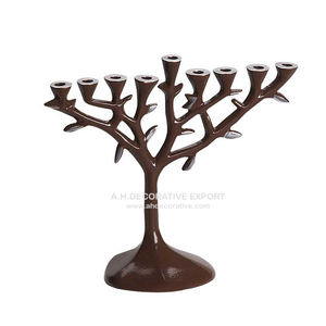 Menorá Judía de Primera Calidad, Candelabro de Metal Navideño, Decoración Hecha a Mano para el Hogar, Fabricante de la India - Product Image 5