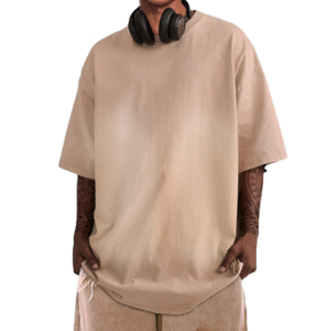 Camiseta de calle lavada con ácido rizador de gran tamaño personalizada de peso pesado Vintage Plain Boxy recortada para hombres DDP Shipping - Product Image 1