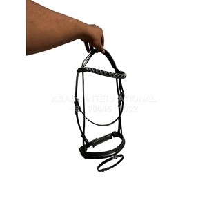 Brida de caballo de doma anatómica de cuero de primera calidad con relleno suave y herrajes de acero inoxidable Diseño personalizado - Product Image 6