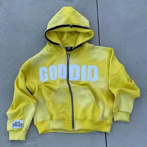 Survêtements délavés à l'acide survêtements en coton épais évasés à fermeture éclair ensembles de sweats à capuche et de pantalons de survêtement pour hommes Fabrication OEM - Product Image 4