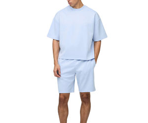 Conjunto de dos piezas para hombre de calidad Premium 2025, ropa de calle, Boxy Cropped 100% algodón, conjuntos de camiseta y pantalones cortos de gran tamaño para hombre - Product Image 6