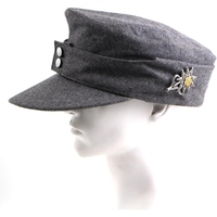 Casquette de Visage Allemande M1943 de Haute Qualité de la Seconde Guerre Mondiale avec Logo Métallique Personnalisé en Dentelle pour Reconstitutions Historiques et Événements Festifs