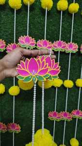 Guirlandes de fleurs artificielles MDF Lotus et marguerites pour décoration de plafond, avec chaîne de perles lourdes pour fleurs de marguerite moelleuses et suspensions en forme de cloche - Product Image 5