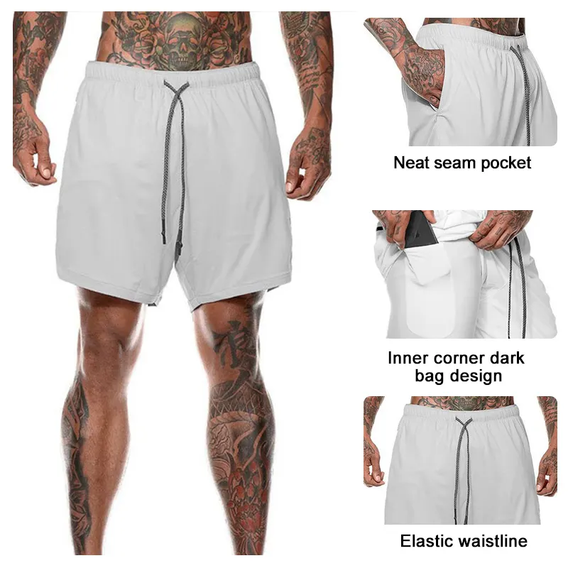 Sonder anfertigung 2 Stück sportliche Short-Sets Herren-Fitness-Workout-Basketball-Shorts mit bestem Preis und hochwertigen Produkten