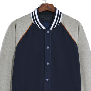 Vente en gros 100% laine marine pour hommes texturé Varsity Jacket respirant hiver Design avec col montant personnalisable - Product Image 1