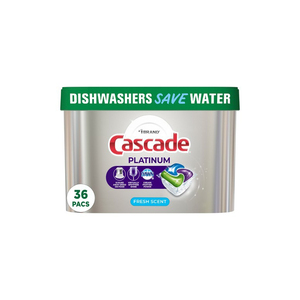 Cascade Platinum Plus ActionPacs 62 dosettes de détergent pour lave-vaisselle jetables parfumées pour les sols ménagers stockés solides - Product Image 5