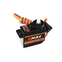 Micro Servo Analógico ES08A-II de Emax, Mini Servo de 9g para Avión RC, Helicóptero, Barco, Engranaje de Plástico de Alto Torque con Accesorios