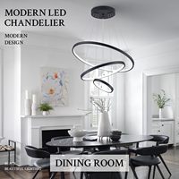 Lustre rond moderne en acrylique avec pendentif LED en forme d'anneau pour la maison, la villa, l'hôtel, le salon, la salle à manger, la chambre à coucher