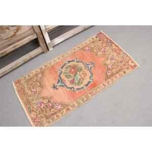 Turkish 0.2x3.6 ft Rug, <b>Runner</b> Vintage Rug, <b>Red</b> Persian Wool Rug - Product Image 4