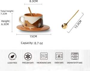 Latte Art Mugs Tasses à café en céramique Creative Oasis Series Tasses à café Cadeaux de fête des mères Femmes et amis - Product Image 5