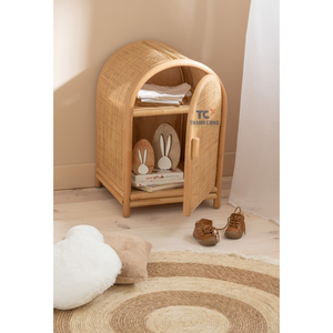 Boîte de rangement intérieure pour bébé, armoire de rangement pour jouets d'enfants, armoire de maison de poupée en rotin - Product Image 6