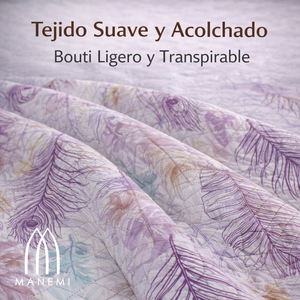 Ensemble de couette en polyester imprimé végétal de luxe, taille king, respirant, léger, couleur unie, literie toutes saisons - Product Image 3