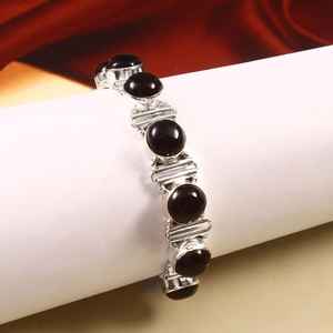 Black Onyx 925 Sterling <b>Silver</b> Luxury Charm Tennis Shape Bracelet Minimalist Handmade GIA Certified Jewelry for <b>Women</b> Elegant - Product Image 5