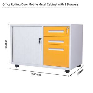 טמבור תליית מתכת משרד הדלת עם 3 מגירות פלדה אחסון מכונת צילום מדפסת לעמוד נייד - Product Image 3