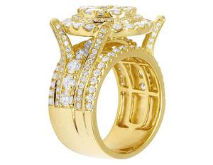 Anillo de Hombre con Diseño de Domo Redondo, Fabricado en Oro Amarillo de 10K, con Diamantes Cultivados en Laboratorio, para Moda Hip Hop - Product Image 4