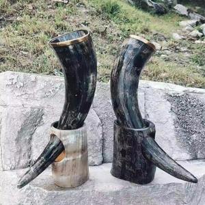 Mug en corne personnalisable avec logo métallique, corne de buffle naturelle, mug à boire viking, vente en gros, taille artisanale, qualité supérieure - Product Image 6