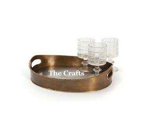 Plateau de service au chocolat de la plus grande qualité en couleur argent Forme ronde Vaisselle Plateau de nourriture à des prix raisonnables - Product Image 4