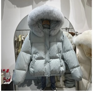 Warm Front Fur Collar <b>Hooded</b> Fur <b>Coats</b> Puffer Jacket Fashion White Duck Down Jackets Female Women <b>Winter</b> <b>Ladies</b> Loose Overcoats - Product Image 6
