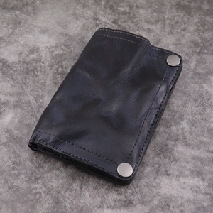 Vintage Genuine Leather <b>Wallet</b> Handmade With Rivet Fold Closure Unisex Short Daily Use - Product Image 2