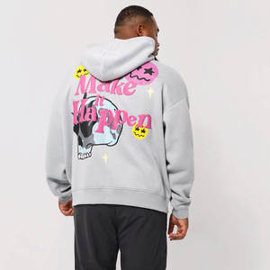 Sudadera con Capucha de Gran Tamaño con Patrón de Letras Tejida a Crochet de 400g para Hombre, 100% Algodón, Forrada, de Alta Calidad, Personalizada, para Otoño - Product Image 5